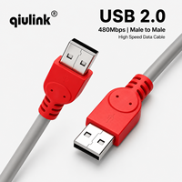 Cable de Datos USB 2.0 Macho a Macho, 480 Mbps, Cable de Sincronización USB A a A para PC, Laptop, Disco Duro Externo, OEM