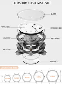 Horloge jeton étanche 5ATM boîtier carré argenté 24 heures mécanisme de montre bracelet en Silicone calendrier Reloj Automat Hombr - Product Image 6