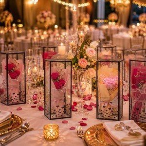 Boîte transparente, mini bouquet de roses artificielles préservées, fleurs séchées Baby Breath, cadeau de mariage ou de la Saint-Valentin, vente en gros - Product Image 4