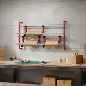 Dispensador de Papel y Película de Enmascarar Metálico para Montar en la Pared con Cortadores Dentados Dobles para Pintura de Garajes y Automóviles - Product Image 4