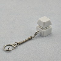 Clavier mécanique à une touche, populaire et tendance, en plastique, avec fond blanc lumineux, pour le bricolage, jouet anti-stress et fidget toy