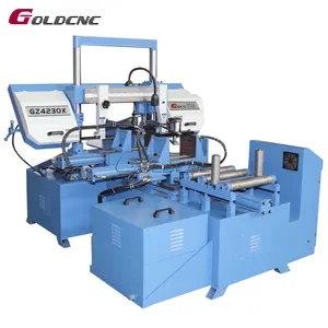 Sierra de cinta ingletadora automática GOLDCNC hecha en China GZ4230X sierra de cinta totalmente automática corte de ángulo de acero