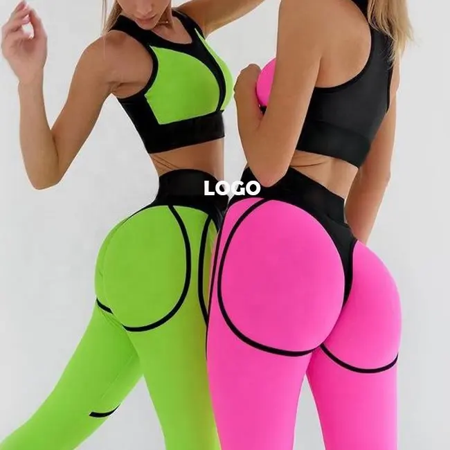 Leggings de fitness pour femmes, vêtements d'entraînement, pêche, hanche, taille haute, ensemble deux pièces de yoga, nouvelle collection 2023