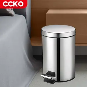 12L 30L Outdoor Hotel Restaurant Bathroom Home Kitchen Stainless Steel Trash Can With Pedal Waste Bins Garbage Can Trash Bin