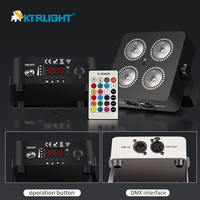 Lumières mobiles sans fil DMX 6 en 1 à batterie halogène 4x18W, aluminium + plastique IP33 8000K, lumière PAR, livrées dans une valise d'aviation