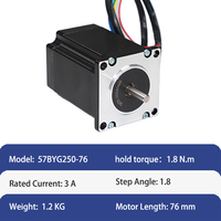 EMTECH Nema 23 Kit Motor Stepper Hibrida dan Driver 2-Fase DC 48V 3A 1.8N.m 76mm untuk CNC Router