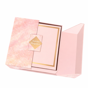 Caja de Regalo Rígida Magnética de Doble Puerta para Cosméticos de Lujo, con Logotipo en Lámina Dorada, Fabricante OEM, Reciclada - Product Image 1