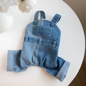 מחיר מפעל מותאם אישית סיטונאי XXS ג'ינס ג'ין פס מכנסי קלע לחיות מחמד בגדי כלבים בגדי גברים בגדי בוטיק לכלבים קטנים - Product Image 1