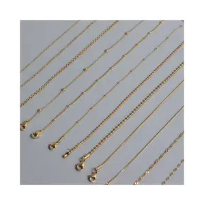 Clavicular Chain18K Gold Plated Stainless Steel Necklace Thick Cuban Chain Miami Snake Chain Water Wave Chain O Snake