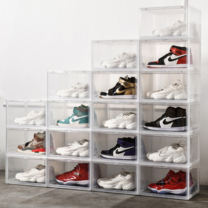 Plastic Sneakers box shoe storage box organizadores All clear PET Acrylic household shoe organizer