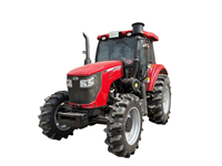 Tracteur agricole d'occasion 150 CV 4x4, moteur diesel turbocompressé, boîte de vitesses, cabine fermée, matériel agricole
