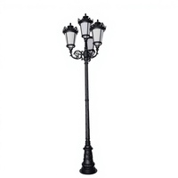 Lámpara de Jardín LED de Estilo Europeo Clásico, Lámpara de Poste para Exteriores Resistente al Agua para Patio de Villa, Camino y Decoración de Comunidades Residenciales