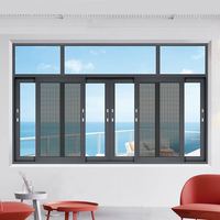Sistema personalizado de alta calidad, precio barato, doble vidrio, tres pistas, rotura térmica, ventana corredera de aluminio para balcón