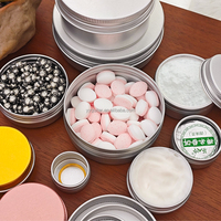 Boîte de rangement cosmétique ronde avec logo personnalisé, bocal en aluminium de qualité alimentaire avec couvercle à vis, emballage cadeau imprimé avec image