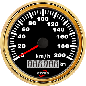 <span class=keywords><strong>Compteur</strong></span> de <span class=keywords><strong>vitesse</strong></span> <span class=keywords><strong>GPS</strong></span> ECMS étanche noir 316L avec lunette de 85 mm pour voiture, moto, tracteur, camion, MPH, 200 km/h avec rétroéclairage 12V/24V - Product Image 4