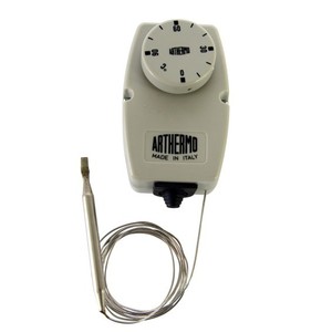 Termostato de Motor de un Solo Polo con Termostato Ajustable de 0/90 °C, Bulbo de Detección Lleno de Líquido, Contactos SPDT, Diseño Encapsulado - Product Image 1