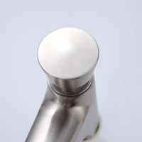 Robinet de lavabo à montage sur plan en acier inoxydable 304, anti-corrosion, anti-rouille, à ouverture par pression, à fermeture automatique temporisée, eau froide uniquement, économie d'eau