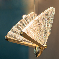 Lampe suspendue LED papillon artistique minimaliste de luxe moderne pour salle à manger Restaurant Lobby Escalier Lustre Lumière
