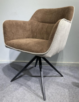 Fauteuil tournant à 180 degrés en cuir moderne Offres Spéciales en usine avec cadre en métal pour la salle à manger