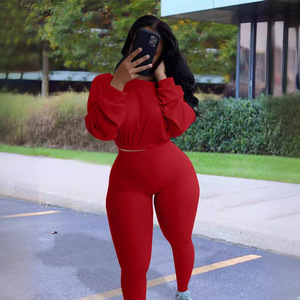 ชุดกีฬาผู้หญิงแบบมีลายริบบิ้น ไซส์ SMLXLXXL3XL4XL5XL สีพื้น ชุดลำลองแฟชั่นสตรีท - Product Image 4