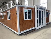 Maison Modulaire Pliable de Bureau Mobile, Maison Extensible de Luxe Préfabriquée à Double Aile, Conteneur Maison Pliante 20ft 40ft