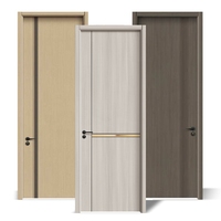 Porte intérieure d'appartement moderne en bois contreplaqué résistant, étanche, avec verre décoratif, pour hôtel, garantie 5 ans