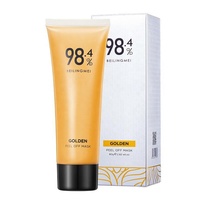 Masque Facial au Collagène et Or 24K Anti-Points Noirs, Masque Décollable Purifiant en Profondeur pour Soin de la Peau