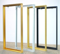 Vente en gros profilé moderne BSCI personnalisé en alliage d'aluminium métallique brossé or argent noir cadres en toile flottante pour mur