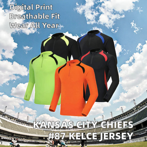เสื้อเจอร์ซีย์ทีมแคนซัส ซิตี้ ชีฟส์ ดีไซน์ใหม่ปี 2026 แบบสั่งทำพิเศษ 32 ทีม # ชุดกีฬาอเมริกันฟุตบอลแบบสั้นระบายอากาศได้ดี รุ่น 87 Kelce - Product Image 2