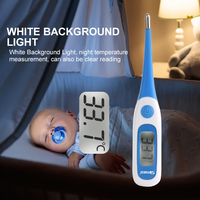 Thermomètre clinique numérique oral rectal pour bébé adulte, pointe flexible, étanche, grand écran LCD