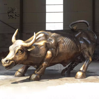BLVE grande décoration extérieure Art moderne jardin Bronze grandeur nature taureau Statues Wall Street bétail Sculpture