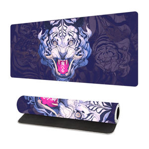 Tapis de souris ODM antidérapant blanc et violet motif tigre animal anime, grand tapis de jeu durable pour ordinateur, grand tapis de bureau pour clavier - Product Image 3
