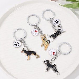 Nouveau porte-clés en métal Baggido motif dessin animé, cadeau, pendentif Boston Terrier, petit loup, bijou pour clés - Product Image 1