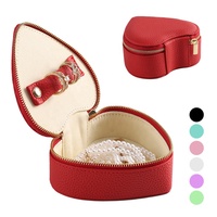 Étui de protection pour bijoux de voyage portable, durable, résistant aux rayures, élégant et luxueux, fait à la main en forme de cœur