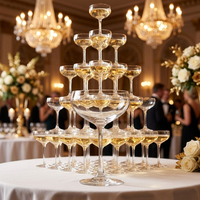 StarLuckINT Verres à vin modernes rouges et blancs fabriqués à la machine, à long pied, en cristal, classiques, pour Martini et flûtes à champagne