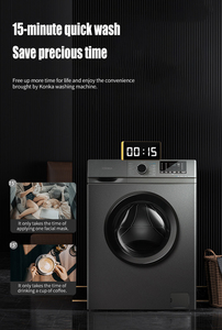 Lavadora de Carga Frontal Konka de 8 kg, 220 V, 50 Hz, Motor Potente de 1950 W, 1400 rpm, con Centrifugado, Clase A, Lavado Rápido de 15 Minutos, Inglés, Automática - Product Image 6