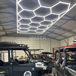 Luces hexagonales para garaje <span class=keywords><strong>en</strong></span> <span class=keywords><strong>el</strong></span> <span class=keywords><strong>techo</strong></span> <span class=keywords><strong>del</strong></span> taller, luz LED, lámpara de trabajo de nido de abeja para Taller de reparación de automóviles, sistema de 14 rejillas - Product Image 3