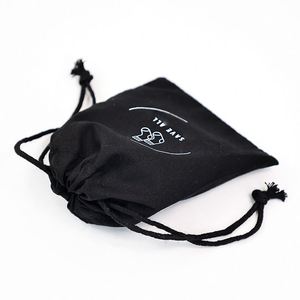 Sac à cordon personnalisé en toile de coton et lin noir avec logo imprimé pour l'emballage de sacs à main, chapeaux, casquettes, chaussures, pochette anti-poussière - Product Image 5