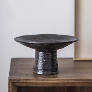 Wholesale Price Home Decor Accessories Luxury Living Room Dinner Table Desk Black White Matte Ceramic <strong>Clay</strong> Fruit Bowl <strong>Plate</strong> Item - Product Image 3