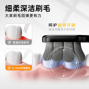 Cloud Sensing <b>Waves</b> Toothbrush Soft Bristle Adult Manual High Quality Black White - Product Image 5