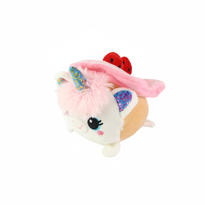 Moderno Cuscino Peluche Unicorno Rosa Fragola da 8 Pollici con Stampa Digitale NYFY-1215 MOQ 100 Regali Prodotto in Cina - Product Image 2