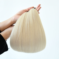 Extensions de cheveux blondes à pointes I, ligne invisible, 100% cheveux humains, pointes K, faible chute, sans nœuds, cheveux Remy, 20 pouces, en vrac pour salon
