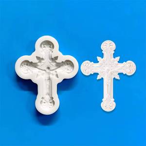 Cross-shaped DIY religious-themed craft resin casting decorative cross <b>silicone</b> candle mold - Product Image 5