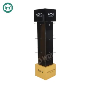 4 sided rotating corrugated pagboard hook belt belt rack display accessories display rack wow oem customized cardboard corrugated paper iso9001 sgs fsc 1pcs