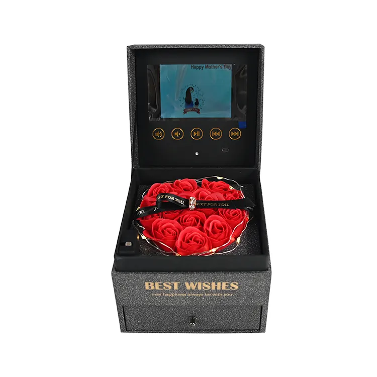 Hadiah Valentine Pabrik Kotak Lux Layar Lcd Kotak Pemutar Video Met dengan Layar Video