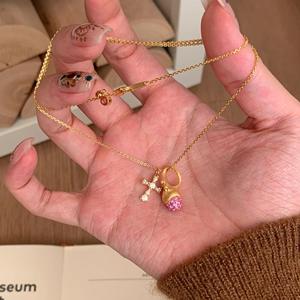 Collar de Plata de Ley S925 con Borla de Gota de Agua Cepillada, Diseño de Nicho, Exquisito, Lujoso, Simple, Versátil, Colgante y Amuleto Fino - Product Image 1