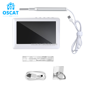 Osmat tái sử dụng 3.9mm hình ảnh Tai nội soi Máy ảnh <span class=keywords><strong>6</strong></span> <span class=keywords><strong>LED</strong></span> Video otoscope 4.3 inch màn hình thiết bị thú y để kiểm tra sức khỏe chó - Product Image 6