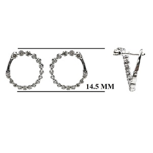 Boucles d'oreilles minimalistes en or blanc 18 carats avec diamants naturels, cercle ouvert géométrique, serti à griffes partagées, fabricant direct de Chine - Product Image 2