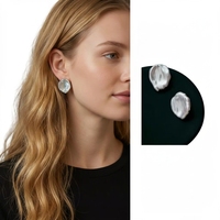 Boucles d'oreilles clous en perles baroques d'eau douce en gros, 15 mm, qualité naturelle AAA, bijoux de mode pour femmes, directement de l'usine