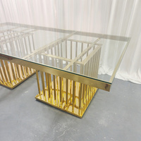 Suministro Directo del Fabricante para Bodas, Hoteles, Mesas de Comedor para Exteriores, Encimeras de Vidrio, Bases de Acero Inoxidable, Diseño Moderno